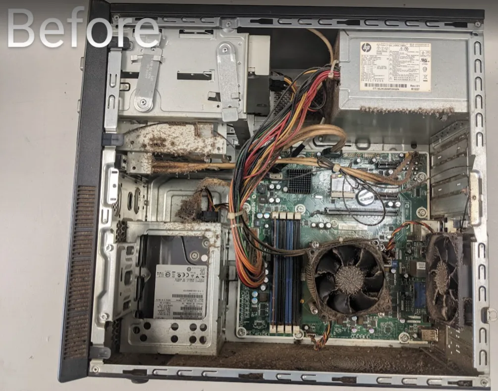 how to clean dust from PC before shot